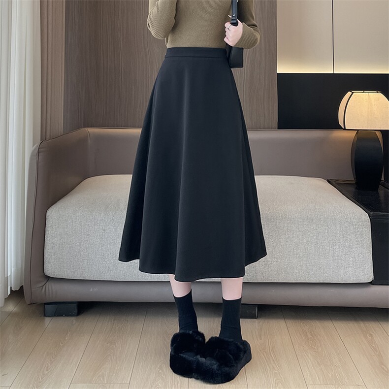 a字半身裙女秋季2025新款气质百褶裙高腰长裙显瘦垂感裙子,女装半身裙,云美莎专业女裤-全店现货