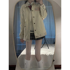 【有货】碎花领拼接外套男女同款春秋情侣工装夹克K95CC-特P60，男装夹克，星座1007（原301D）