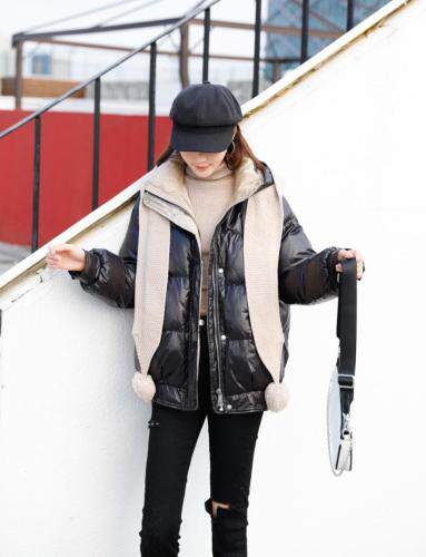 【现货】冬季新款，时尚欧版连帽宽松羽绒服，女装羽绒服，东洋天堂之花