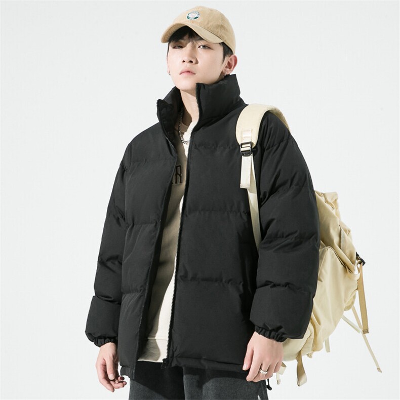 光版二开立领棉衣男加厚棉袄纯色潮棉服A266-P03-P30特批黑色P35图片