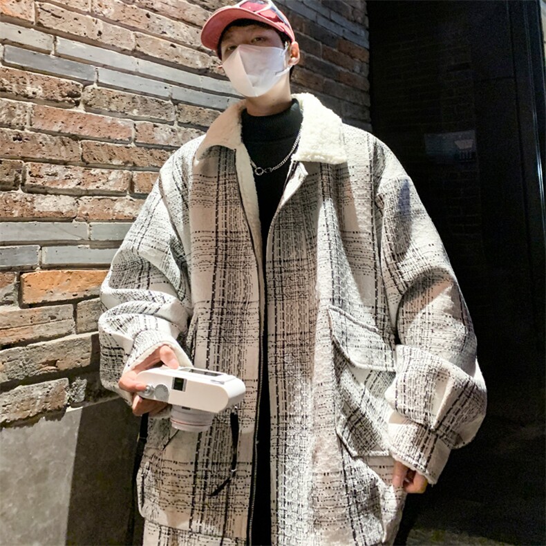 羊羔毛棉服男2025冬季新款休闲外套潮牌棉衣棉袄M199P120控158,男装棉衣,电商A157