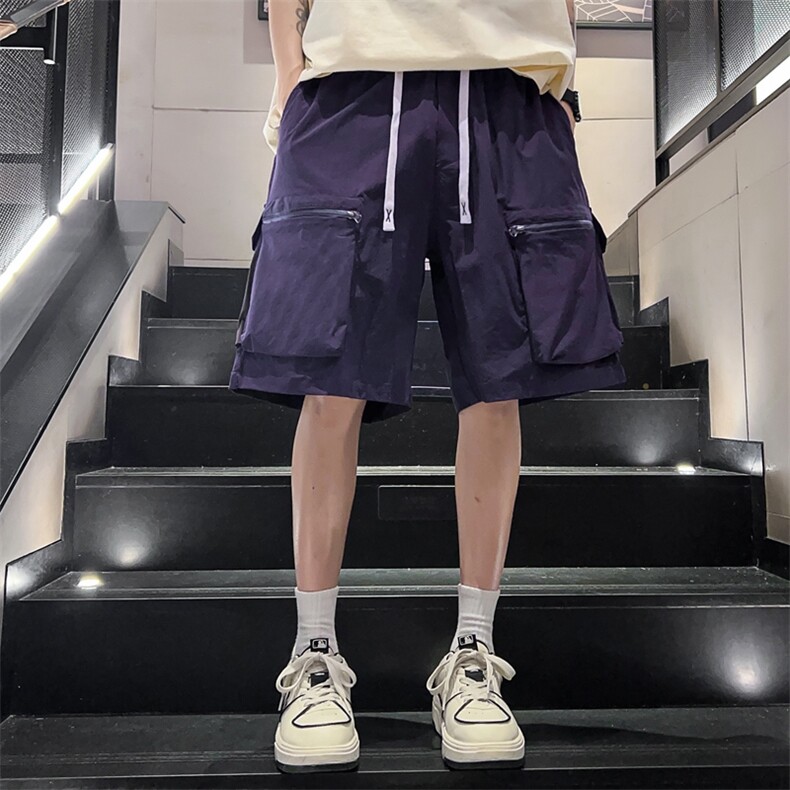 美式高街拉链工装短裤男夏季薄款宽松运动五分裤A406K605特P40,男装牛仔裤,星座309（原A406）
