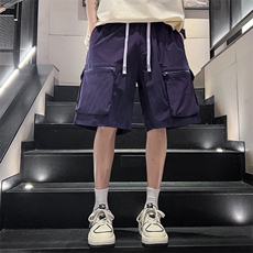 美式高街拉链工装短裤男夏季薄款宽松运动五分裤A406K605特P40，男装牛仔裤，星座309（原A406）