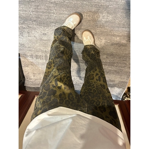 【有货】KZA25LL-P55豹纹牛仔裤男直筒欧美VIBE裤子美式高街图片