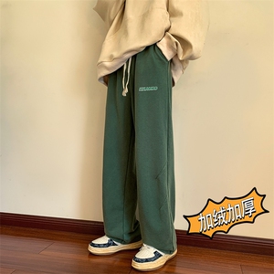 水洗棉休闲裤男哈伦宽松日系卫裤长裤 K818*P48加绒55控78图片