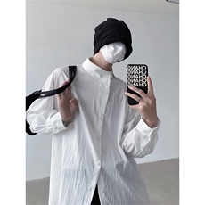 高级感白衬衫男韩版宽松潮流帅气休闲长袖设计感衬衣CS4319P75，男装衬衫，星座512-1（原513-3）