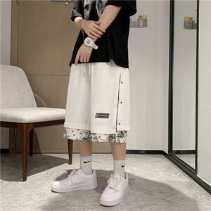 夏季潮流排扣短裤男外穿ins潮牌宽松百搭休闲运动五分裤D2120-P28,男装休闲裤,星座1008-1