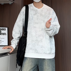 S5012/P35春装新款个性套头扎染卫衣男潮流宽松百搭长袖T恤外套