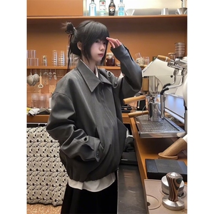 翻领飞行夹克男美式短款休闲潮牌cleanfit外套上衣高级感2025春季图片