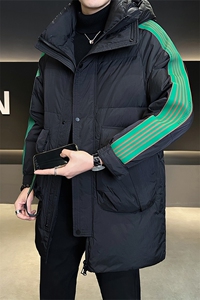 新标90绒 店主风男士中长款连帽羽绒服外套895-P295(控券后388)图片