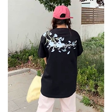 万针全刺绣解构设计260克重磅双纱纯棉高品质美式高街短袖T恤特35，男装T恤，电商A486-1