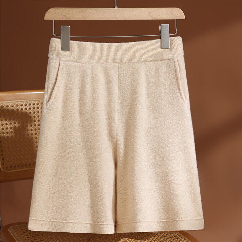 2025年秋季新款百搭女士四平口袋短裤，女装休闲裤，玛莎羊绒