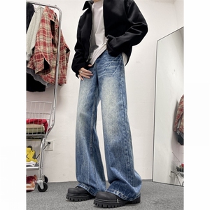 美式高街小众牛仔裤男 个性百搭休闲裤N6009/P45图片