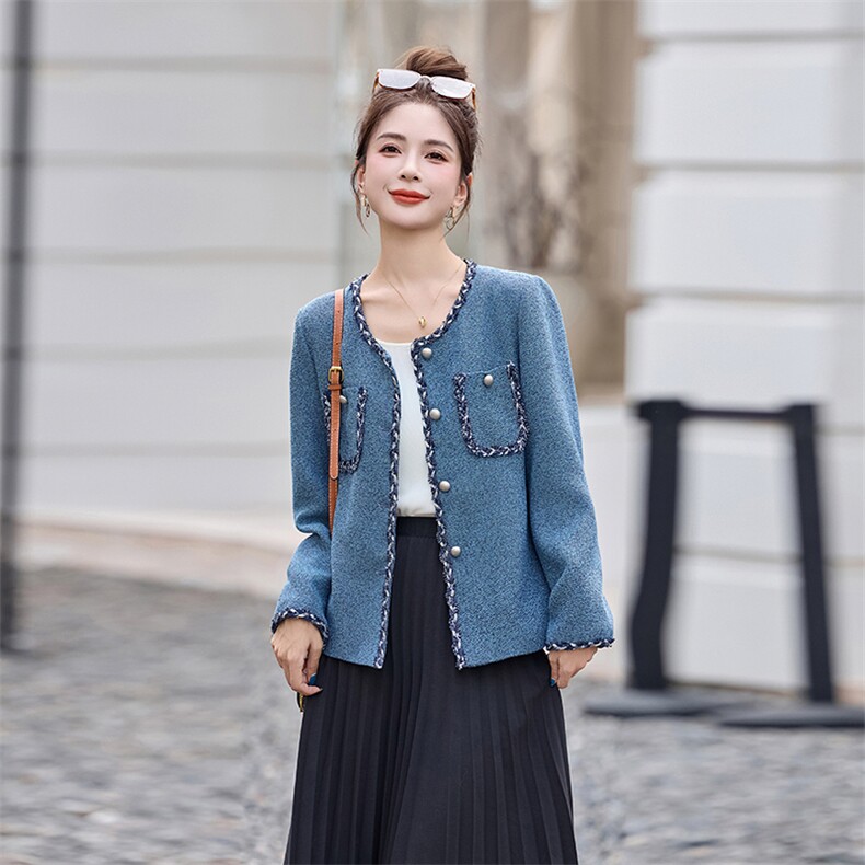 新款圆领小香风外套2537P135,女装短外套,乐衣轩