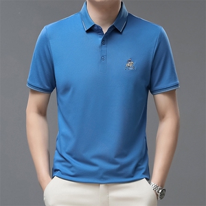 夏季男士短袖休闲t恤百搭polo衫中年爸爸夏装上衣QP1630-P55图片