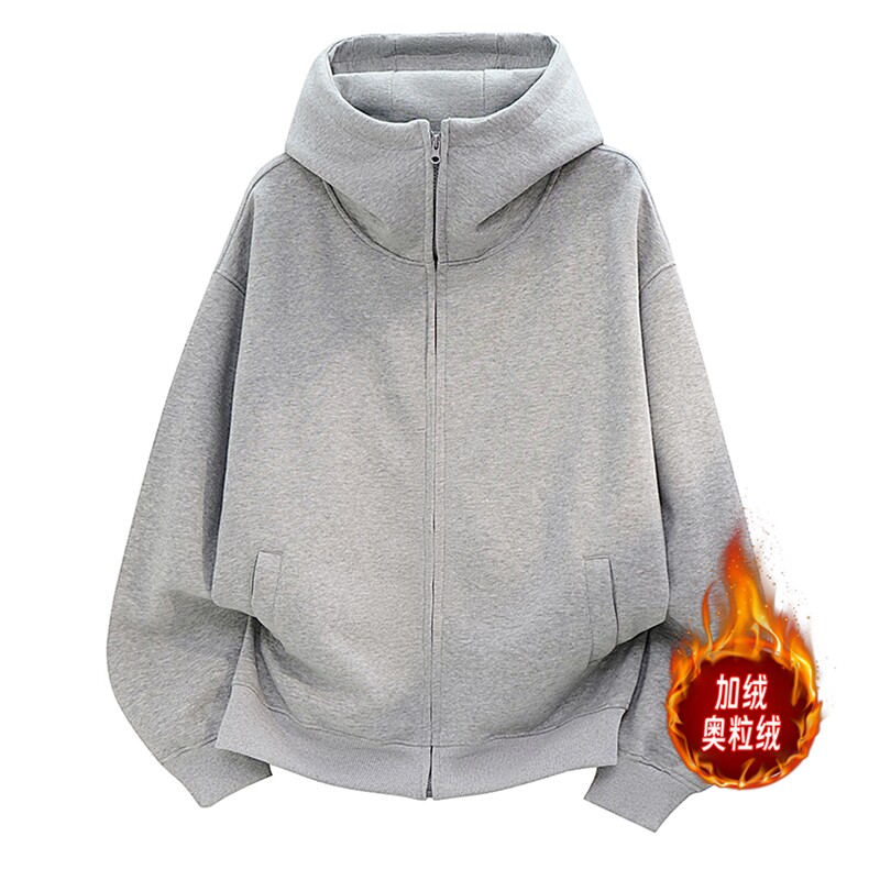 开衫重磅500克boxy连帽卫衣双拉链加绒奥粒绒 RH5359JR-P75图片