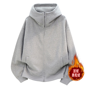 开衫重磅500克boxy连帽卫衣双拉链加绒奥粒绒 RH5359JR-P75图片