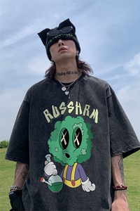 卡通创意印花 水洗做旧 夏季无袖背心/马甲/坎肩XZ514-2-1315-P38图片