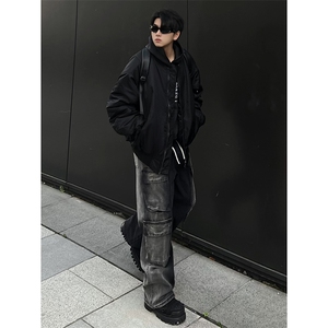 B221 美式ins高街重工艺宽松做旧工装牛仔裤子 LK23143-P80 控108图片