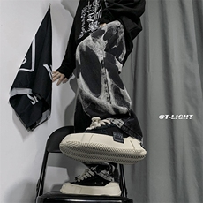 2023新款美式高街扎染直筒牛仔裤货号K668P60，男装牛仔裤，电商A063