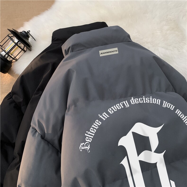 INS冬季百搭休闲外套加厚棉服潮流印花棉袄JK23544特批65控108，男装棉衣，星座605(原A050)