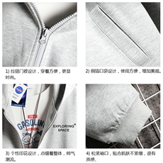 KS21244-P38连帽开衫卫衣男运动外套大码班服网格，男装卫衣，电商A040A