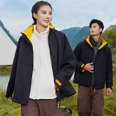 户外春秋季新款冲锋衣男女三合一套装防水透气耐磨防风外套，女装短外套，衫都服饰