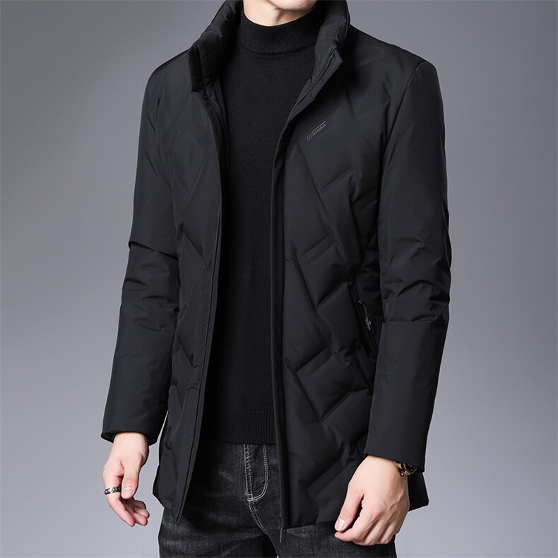 冬季新款中长款羽绒服男士厚款保暖灰鸭绒外套中年商务休闲男装，男装羽绒服，电商B212（原钱塘6029）