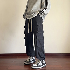 港风工装休闲裤宽松运动裤拖地裤束脚裤男KP867P55，男装休闲裤，星座1204-3