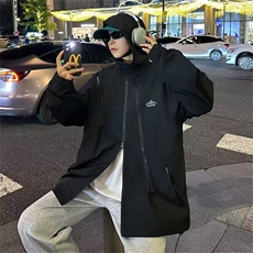 外套男款秋季2024新款美式潮牌春秋工装连帽夹克登山服W129/P65，男装夹克，星座506