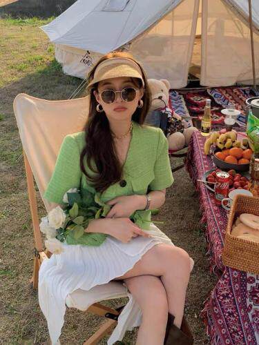 【现货】夏季新品小香不规则短袖，女装，F/TU