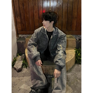 【有货】短款机车皮衣外套男春秋高级感美式pu皮夹克2579CC-特P76图片