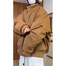 现货26春装美拉德立领飞行夹克纯色复古廓形高街棒球服外套，男装夹克，电商A486