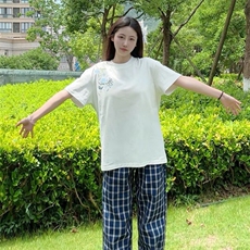 万针全刺绣解构设计260克重磅双纱纯棉高品质美式高街短袖T恤特35，男装T恤，电商A486-1