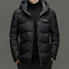 冬雪中白鸭绒连帽轻薄御寒高端潮服羽绒服防寒短款休闲时尚外套，男装羽绒服，钱塘6003（原4033）