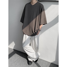 8XL-M短袖肌理感冰丝凉感T恤特大码鸡心领半袖纯色体恤DX1216/P28，男装T恤，电商B238