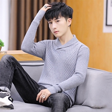 家乐9618男士修身高领潮流针织衫韩版潮男打底衫堆堆领毛衣，男装针织衫/毛衣，电商D310（原电商305）