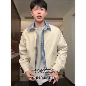 工装外套男新翻领拼接假两件夹克时尚休闲痞帅上衣513A JK2731P60图片