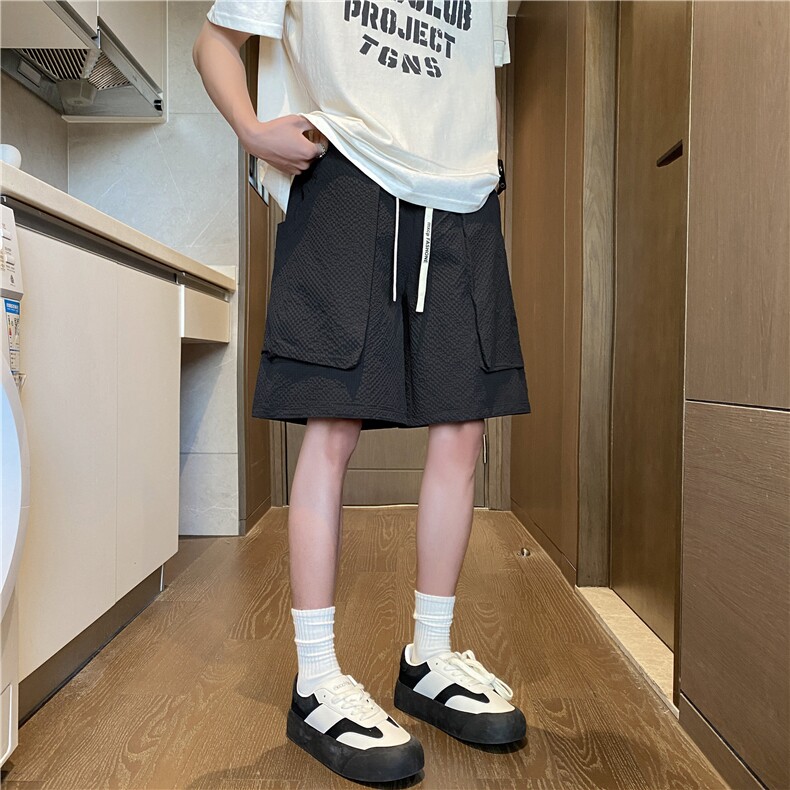 夏季新款工装大口袋设计感宽松泡泡格短裤B315-K25551-特p25控48,男装牛仔裤,电商B315