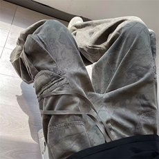 迷彩裤男韩版潮流高街帅美式个性口袋2024秋冬季ins长裤K4572-P56，男装休闲裤，星座412-3