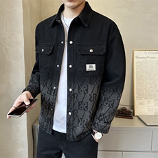 秋季新款牛仔衬衫外套休闲渐变色长袖上衣C6611-P110，男装衬衫，电商A237