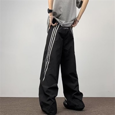 三条杠冲锋裤子男夏季美式防水登山裤子宽松休闲长裤K5175-P39，男装休闲裤，星座412-3