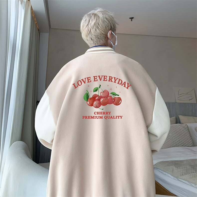 摇粒绒棒球服男大码开衫卫衣男夹克BF86325-P65,男装夹克,电商A040