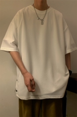 T3053/P25短袖男士潮流宽松开衩体恤打底衫夏季半袖T恤男简约上衣，男装T恤，电商A141