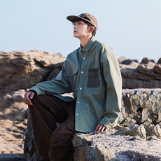 春季新款现货港风夹克户外纯色衬衫领外套DSA157B-CS01-P75，男装夹克，电商A157B