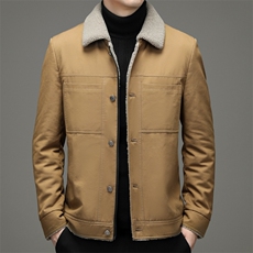 2023冬季新款中年男士翻领棉服男爸爸冬装纯色外套YL5858-P310，男装棉衣，电商B212（原钱塘6029）