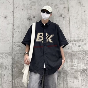 日系工装短袖衬衫男款夏季潮牌休闲衬衣百搭宽松外套CY772-P34图片
