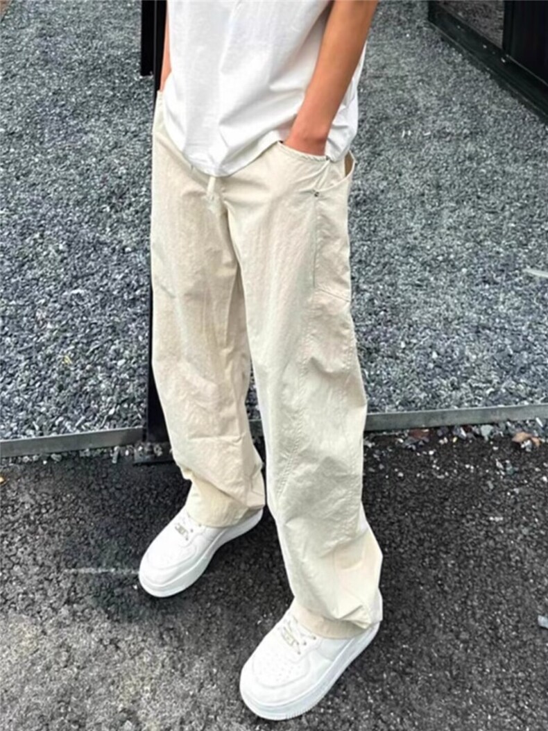 美式高街弯刀男弹力阔腿裤子显高显瘦微喇裤513ACK2431P35,男装休闲裤,星座513A