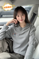 腊肠狗刺绣高街宽松打底衫双面德绒长袖T恤男T24500-特P20控38，男装T恤，电商A001