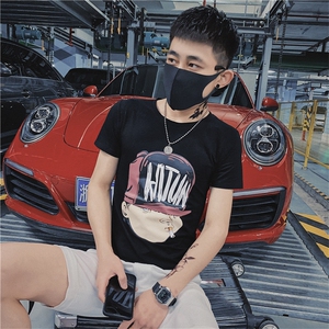 夏季社会精神小伙网红同款男短袖T恤帅气韩版修身C301B-DT27-P30图片